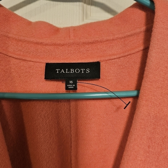 NWOT Talbots Wool Coral Oversized Fuzzy Blazor - Picture 3 of 6